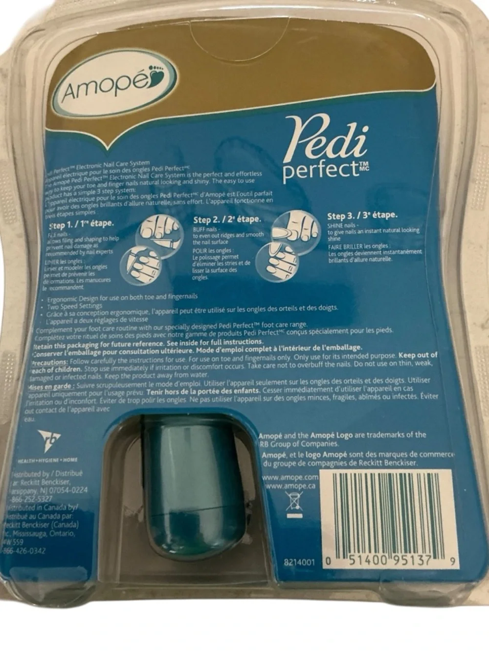 Amope Pedi Perfect Electronic Nail Care System - Teal